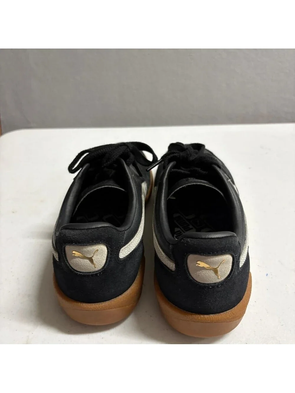 Puma Palermo Lth Black Feather Gray Gum Mens Size 10 Leather Sneakers 396464-03